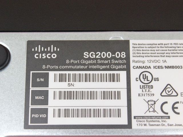 Cisco(SmallBusiness) (SLM2008T-JP) SG200-08-JP 8ポート 10/100/1000 ギガビットスマートスイッチ SG200-08-JP
